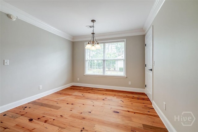 428 Roberts Way, Rincon, GA 31326 - spare room with ornamental molding, baseboards, light wood-style floors, and a smoke detector