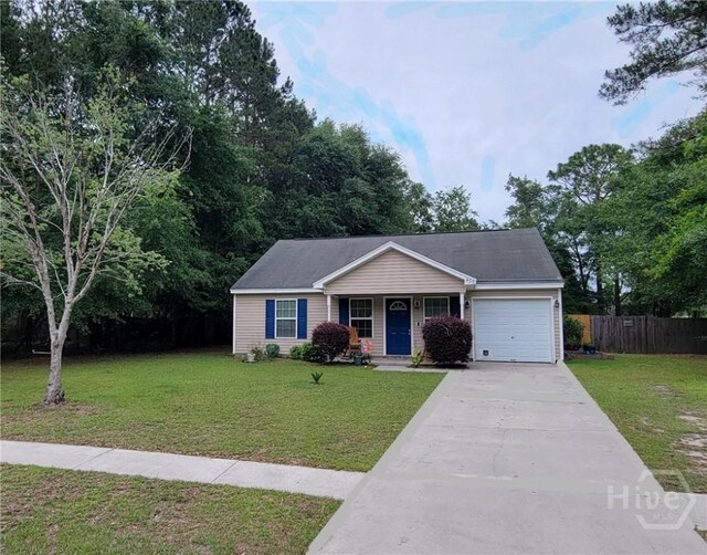 433 Shadowbrook Cir, Springfield, GA 31329 - single story home with a garage, concrete driveway, and a porch