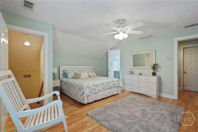 8813 Whitefield Ave, Savannah, GA 31406 - bedroom featuring baseboards, wood finished floors, lofted ceiling, and a ceiling fan