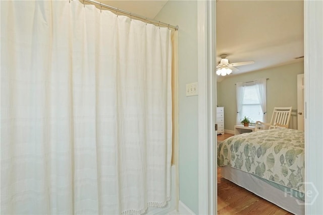 8813 Whitefield Ave, Savannah, GA 31406 - bedroom featuring wood finished floors and ceiling fan
