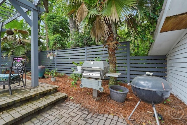 8813 Whitefield Ave, Savannah, GA 31406 - view of patio / terrace featuring a pergola and a grill