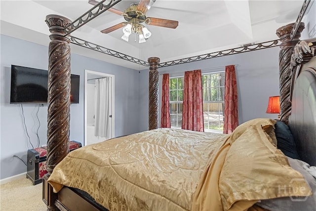67 Oak Side Ct, Richmond Hill, GA 31324 - carpeted bedroom with baseboards and a ceiling fan