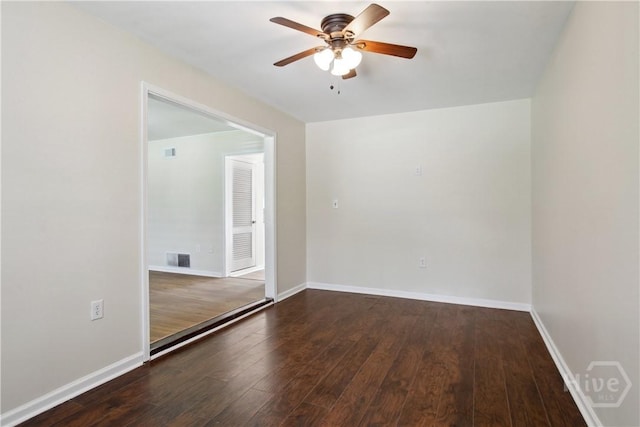 2301 Pinetree Rd, Savannah, GA 31404 - unfurnished room with ceiling fan, wood-type flooring, and baseboards