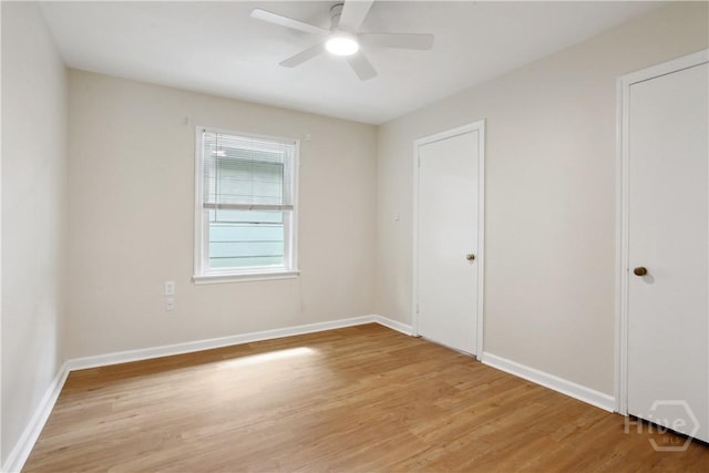 2301 Pinetree Rd, Savannah, GA 31404 - unfurnished bedroom featuring light wood-type flooring, baseboards, and ceiling fan