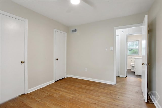 2301 Pinetree Rd, Savannah, GA 31404 - unfurnished bedroom with light wood finished floors, baseboards, and a ceiling fan