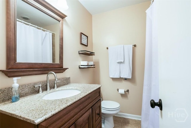 15 Ramble Rd, Statesboro, GA 30458 - full bathroom with vanity, toilet, tile patterned floors, and baseboards