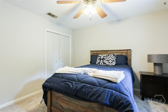15 Ramble Rd, Statesboro, GA 30458 - carpeted bedroom featuring a closet, baseboards, and ceiling fan