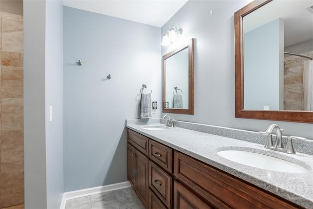 15 Ramble Rd, Statesboro, GA 30458 - full bath featuring double vanity, baseboards, and tiled shower