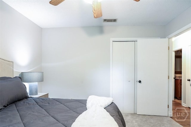 15 Ramble Rd, Statesboro, GA 30458 - bedroom with a closet, a ceiling fan, and carpet