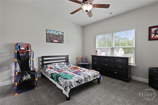 108 Summer Station Dr, Guyton, GA 31312 - bedroom featuring carpet flooring, baseboards, and ceiling fan
