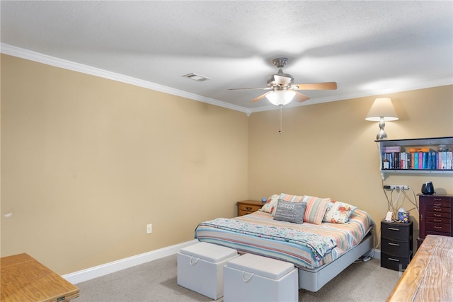 114 Piercefield Dr, Richmond Hill, GA 31324 - carpeted bedroom with ornamental molding and a ceiling fan