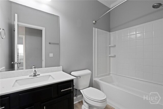 7 Sailmaker Ln, Richmond Hill, GA 31324 - full bathroom featuring vanity, toilet, and shower / washtub combination