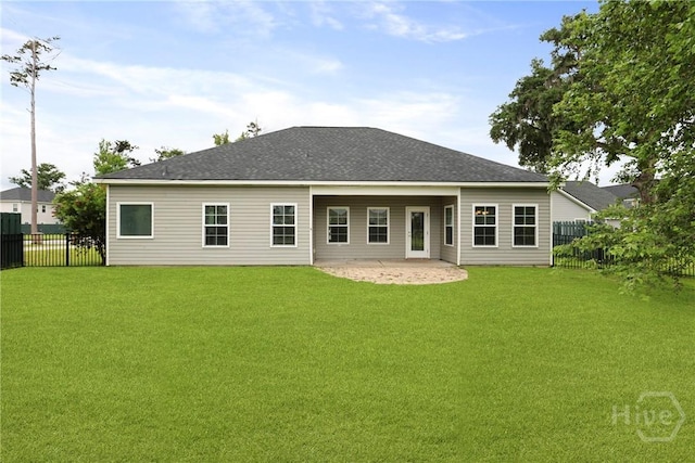 7 Sailmaker Ln, Richmond Hill, GA 31324 - back of property with roof with shingles and a patio