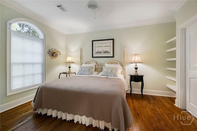 10 Cedar View Dr, Savannah, GA 31410 - bedroom featuring crown molding, baseboards, and dark wood-type flooring