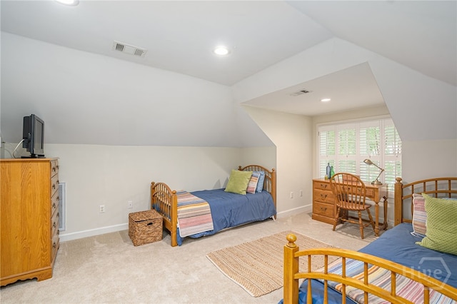 14 Black Hawk Trl, Savannah, GA 31411 - bedroom featuring light colored carpet, lofted ceiling, baseboards, and recessed lighting