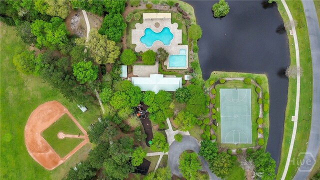 711 Chastain Cir, Richmond Hill, GA 31324 - drone / aerial view of a pool