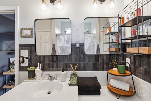 131 Tanzania Trl, Pooler, GA 31322 - bathroom with vanity and backsplash