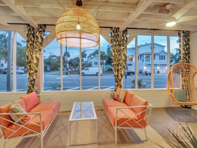 16 12th St, Tybee Island, GA 31328 - sunroom with beam ceiling