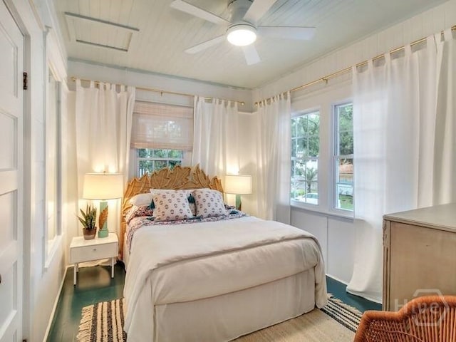 16 12th St, Tybee Island, GA 31328 - bedroom with light wood-type flooring and ceiling fan