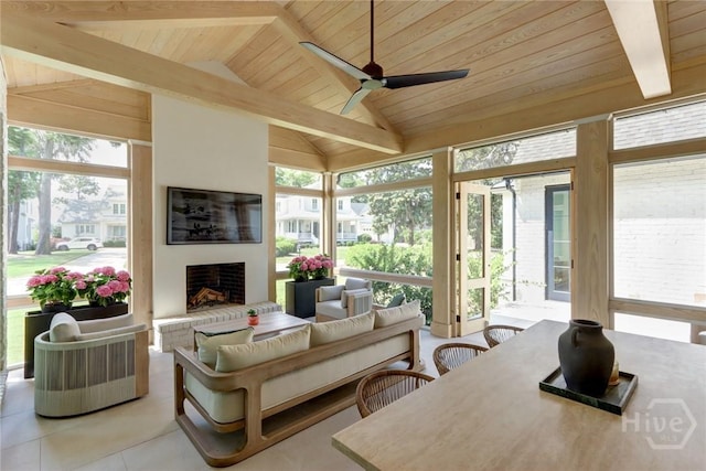 217 John Wesley Way, Savannah, GA 31404 - sunroom / solarium with wood ceiling and tile patterned flooring