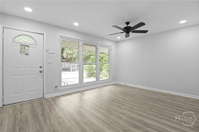 2030 E 42nd St, Savannah, GA 31404 - foyer featuring healthy amount of natural light, baseboards, wood finished floors, and recessed lighting