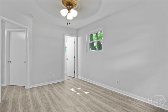 2030 E 42nd St, Savannah, GA 31404 - unfurnished bedroom with light wood-style floors, baseboards, and a ceiling fan