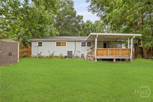 2030 E 42nd St, Savannah, GA 31404 - rear view of house with a deck and cooling unit