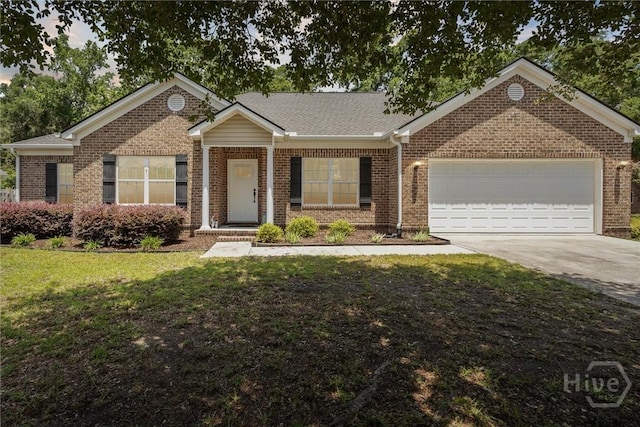 133 Cobbleton Dr, Rincon, GA 31326 - single story home with brick siding, driveway, an attached garage, and a front yard