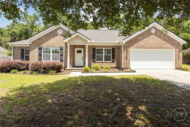 133 Cobbleton Dr, Rincon, GA 31326 - single story home with brick siding, a garage, driveway, and a front yard