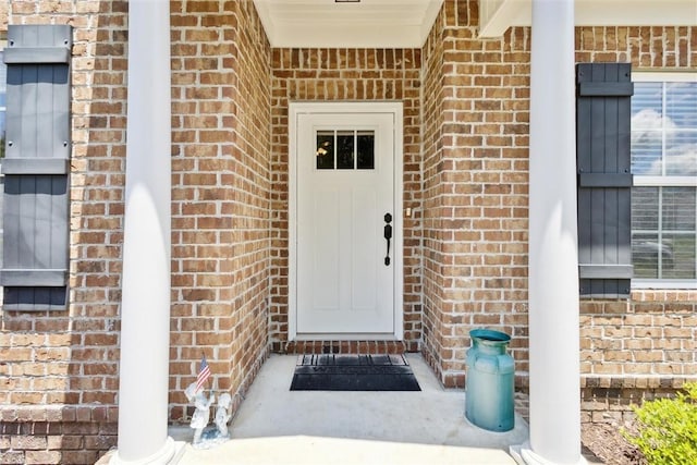 133 Cobbleton Dr, Rincon, GA 31326 - doorway to property with brick siding