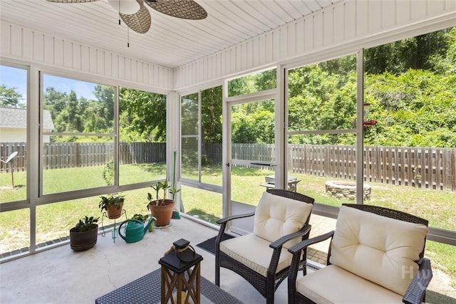 133 Cobbleton Dr, Rincon, GA 31326 - sunroom with ceiling fan and plenty of natural light