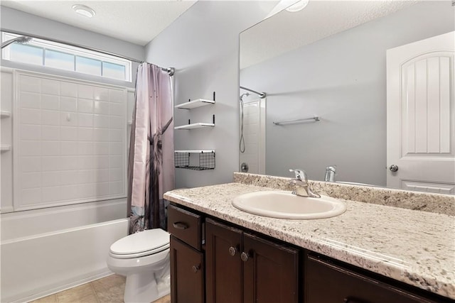 42 Kinlock Ct, Midway, GA 31320 - full bath featuring vanity, toilet, shower / bath combination with curtain, and tile patterned flooring