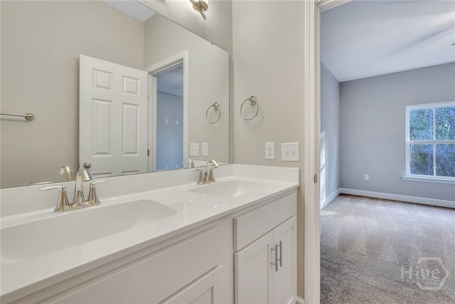 238 Haisley Run, Guyton, GA 31312 - bathroom featuring double vanity and baseboards