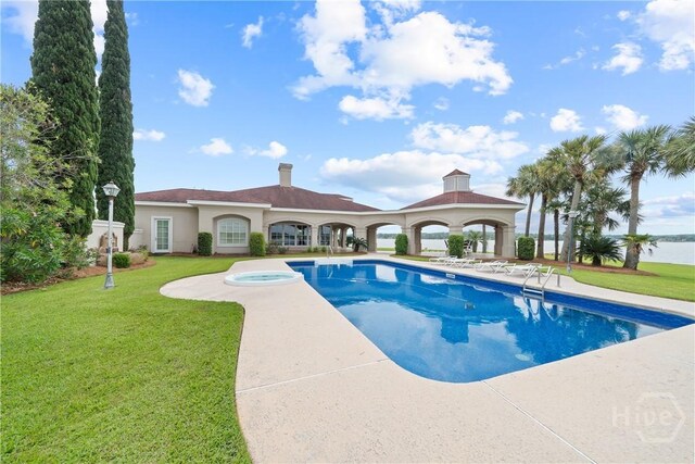 745 S Chickasaw Trl, Sparta, GA 31087 - swimming pool featuring a lawn, a gazebo, and a patio