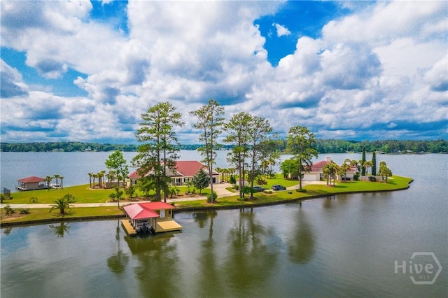 745 S Chickasaw Trl, Sparta, GA 31087 - water view featuring a boat dock and boat lift