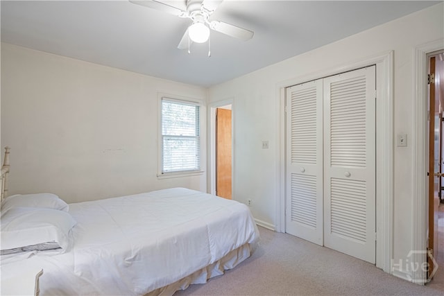 119 Dyches Dr, Savannah, GA 31406 - bedroom with carpet floors, a closet, ceiling fan, and baseboards