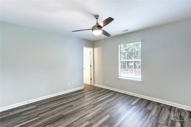 106 Oyster Catcher Ln, Savannah, GA 31410 - empty room with dark wood-type flooring, ceiling fan, and baseboards