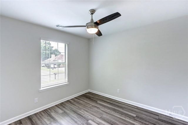 106 Oyster Catcher Ln, Savannah, GA 31410 - spare room featuring wood finished floors, a ceiling fan, and baseboards
