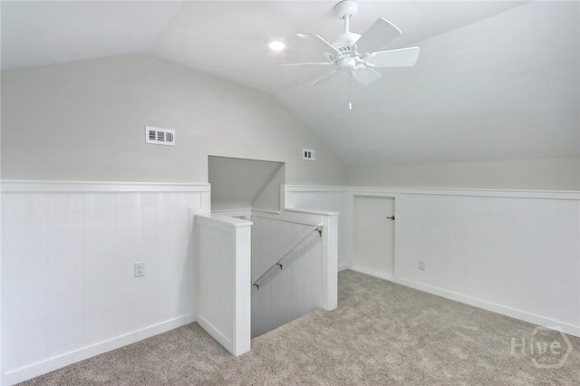 106 Oyster Catcher Ln, Savannah, GA 31410 - bonus room with vaulted ceiling, light colored carpet, and ceiling fan
