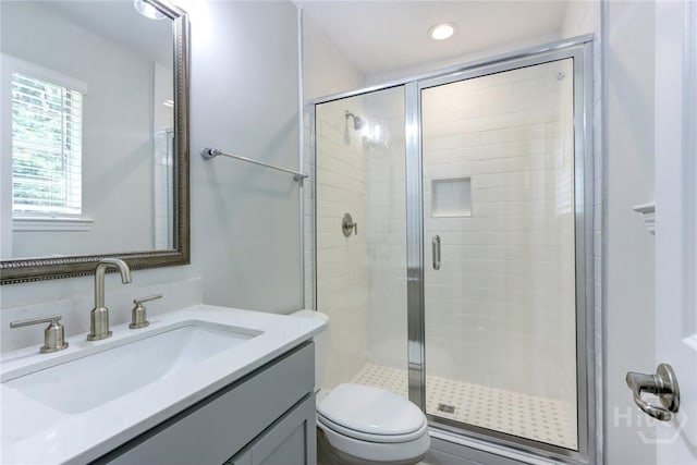 106 Oyster Catcher Ln, Savannah, GA 31410 - full bath with vanity, a shower stall, toilet, and recessed lighting