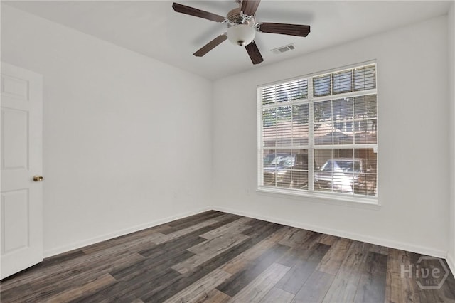 3311 Whitemarsh Way Unit 3311, Savannah, GA 31410 - unfurnished room with dark wood-style floors, ceiling fan, and baseboards