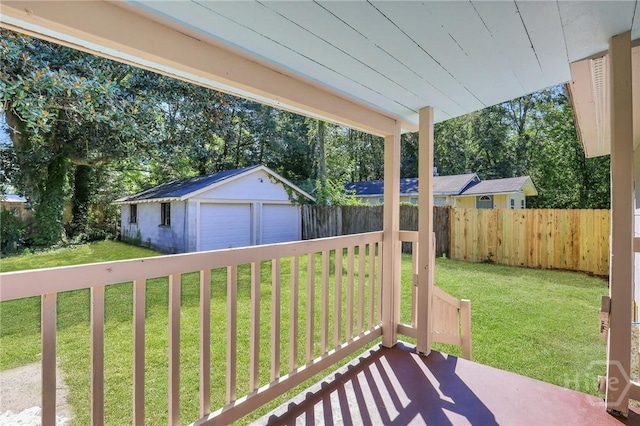 55 Saint Johns Ave, Savannah, GA 31404 - deck with an outbuilding and a detached garage