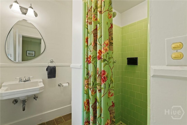 1301 E 48th St, Savannah, GA 31404 - full bathroom featuring a tile shower and a sink