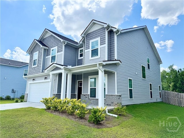 128 Melody Dr, Pooler, GA 31322 - view of front of property featuring covered porch, a garage, and concrete driveway