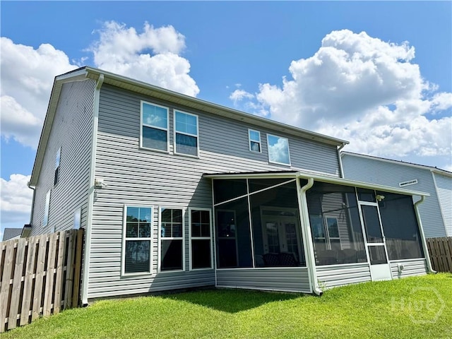 128 Melody Dr, Pooler, GA 31322 - rear view of property featuring a sunroom