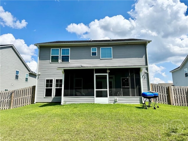 128 Melody Dr, Pooler, GA 31322 - rear view of property with a sunroom