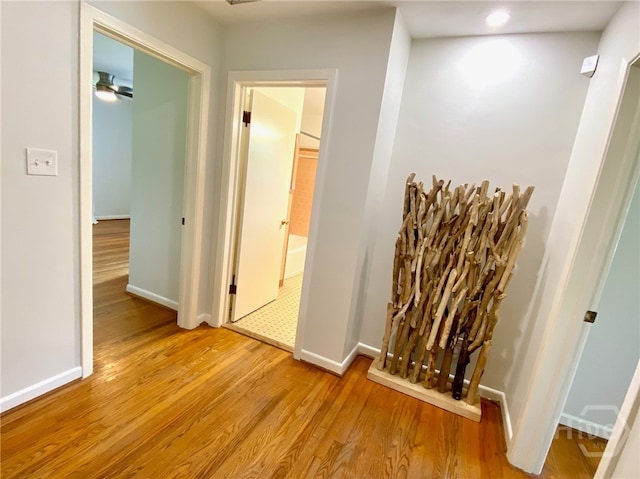 5524 Reynolds St, Savannah, GA 31405 - hallway featuring wood finished floors, baseboards, and recessed lighting