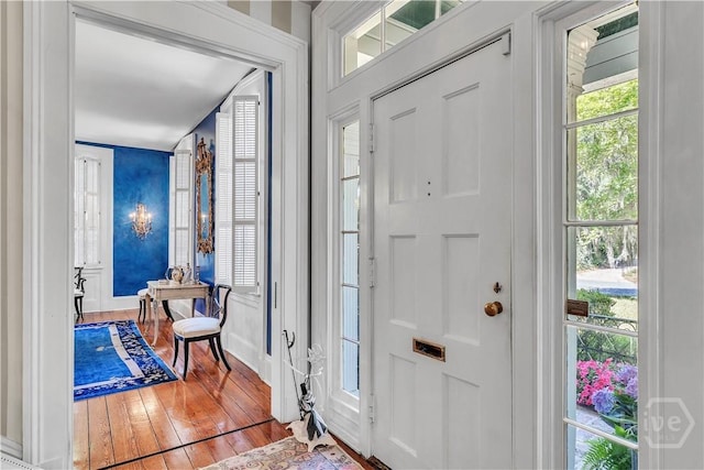 905 Goebel Ave, Savannah, GA 31404 - entryway with baseboards and hardwood / wood-style flooring