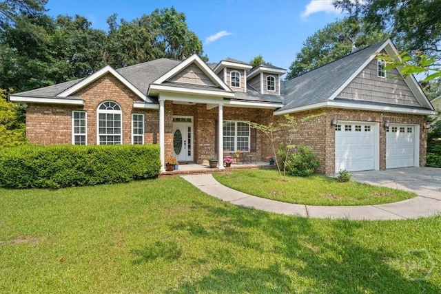 190 Sandpiper Dr, Midway, GA 31320 - view of front of home featuring a front lawn, concrete driveway, brick siding, and an attached garage