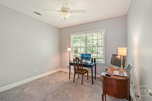 190 Sandpiper Dr, Midway, GA 31320 - carpeted office featuring baseboards and ceiling fan